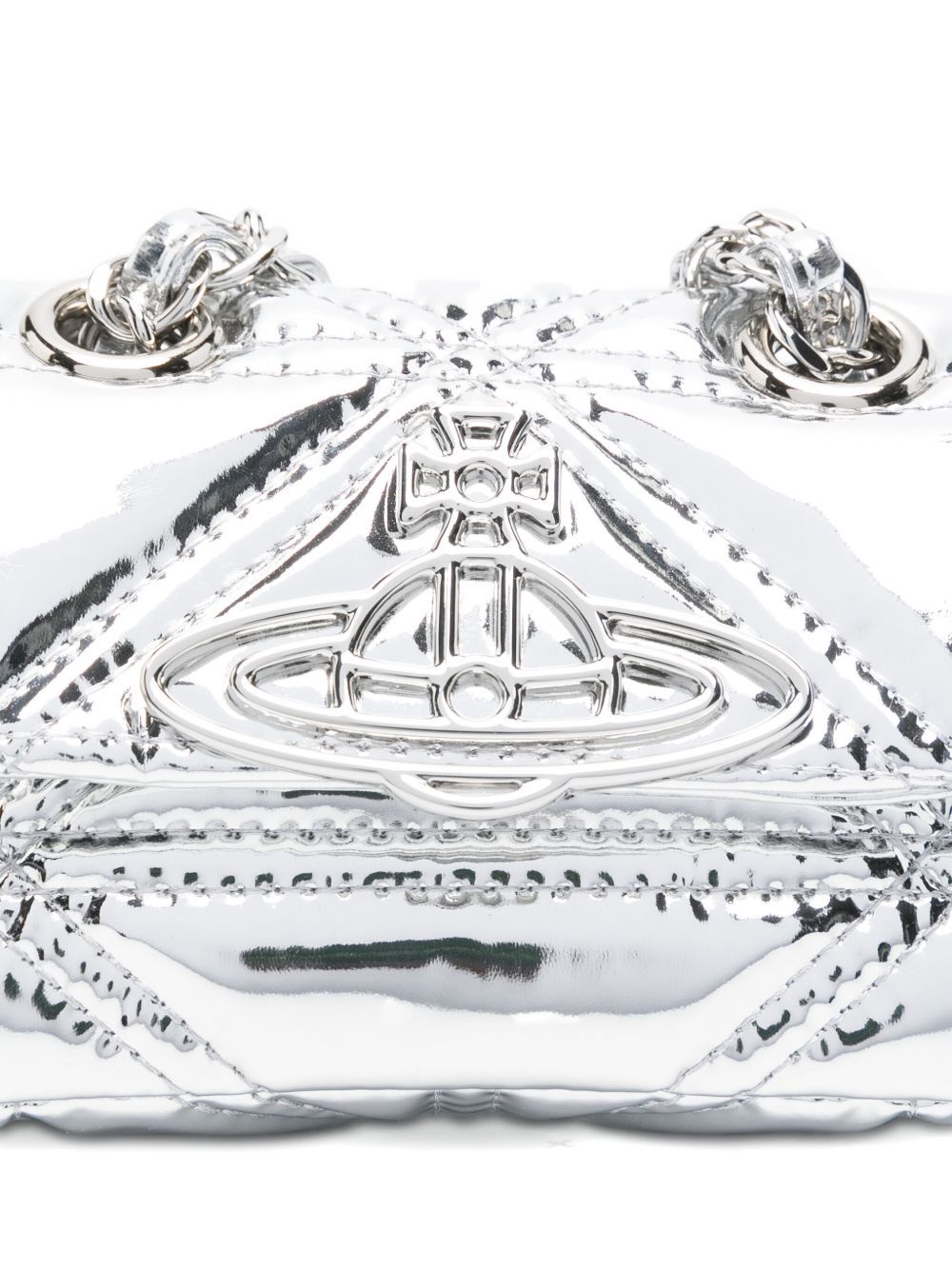 Vivienne Westwood Vinnie Quilted Mini Bag In Silver