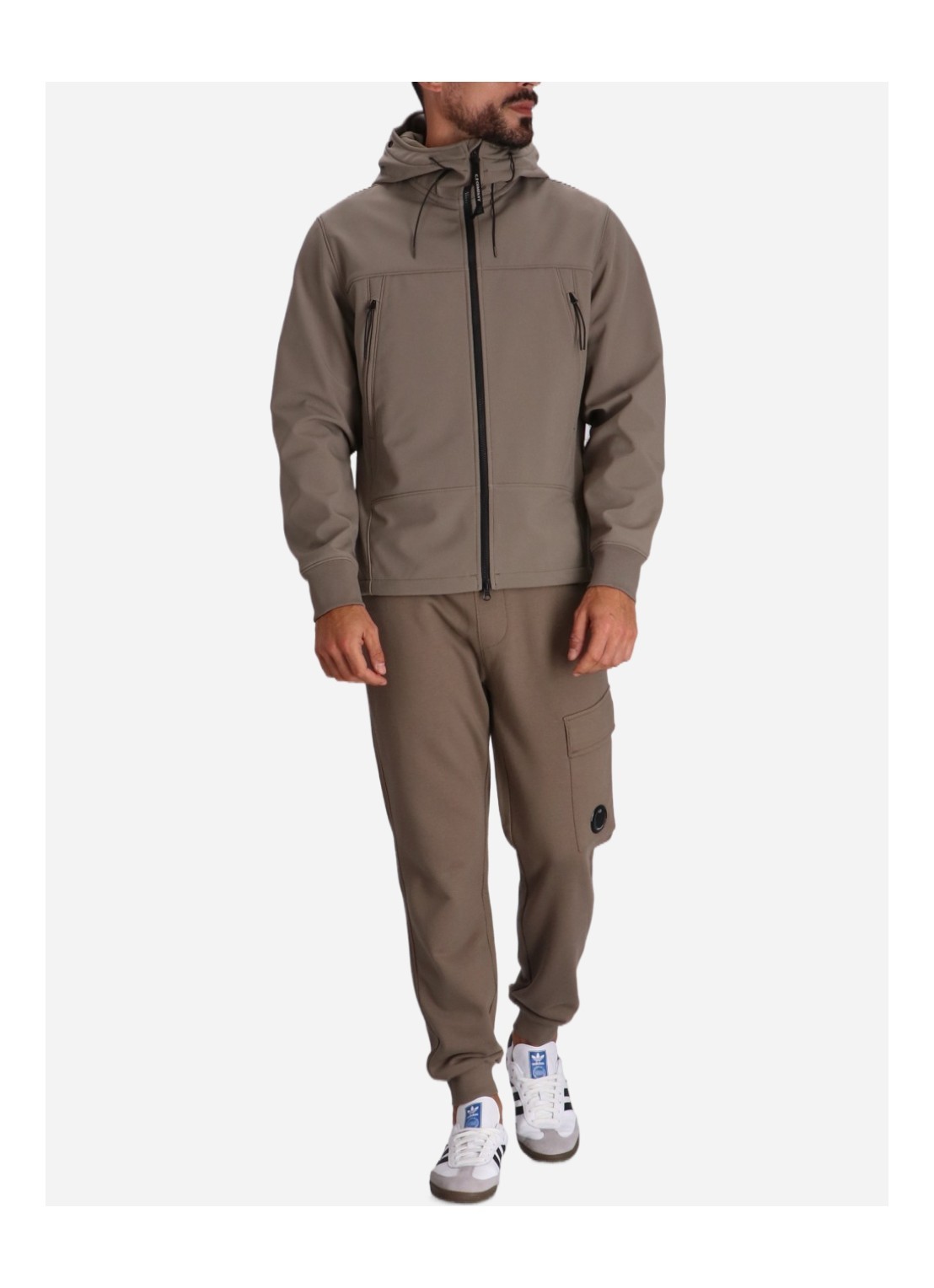 Shop C.p. Company Shell-r Goggle Jacket In Gray