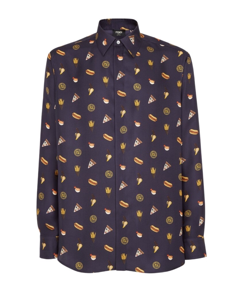 Fendi Long-sleeved Shirt In Black