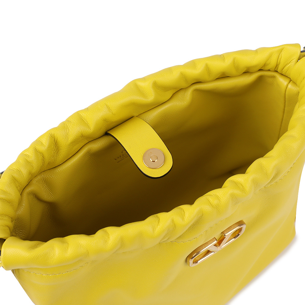 Valentino Drawstring Shoulder Bag In Yellow