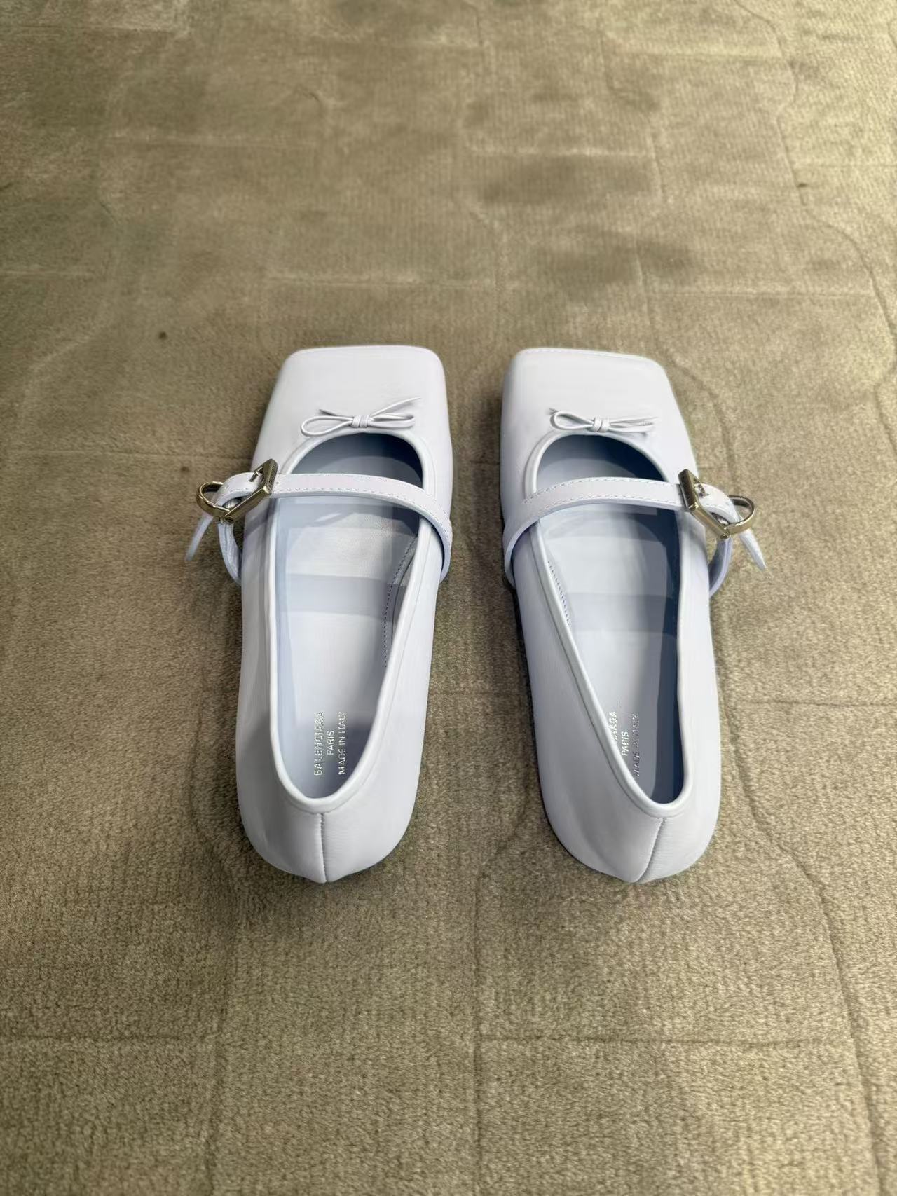 Balenciaga Bel Air Ballet Flats In White