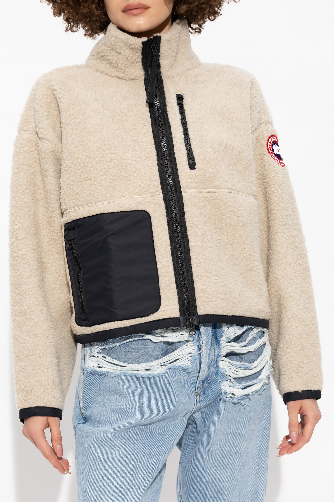 Canada Goose Fleece Sweatshirt Simcoe Zip Up In Neutral