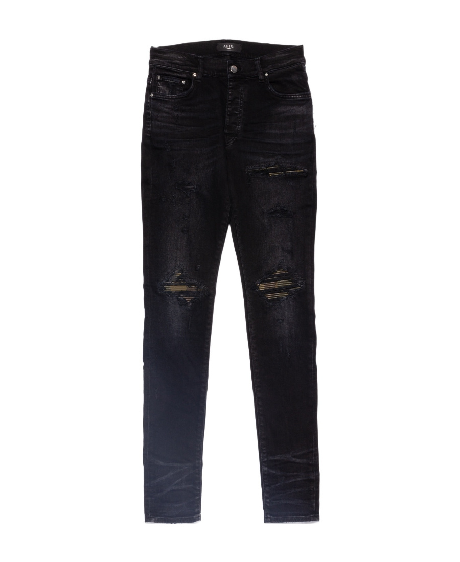 Amiri Distressed Skinny Jeans In Black