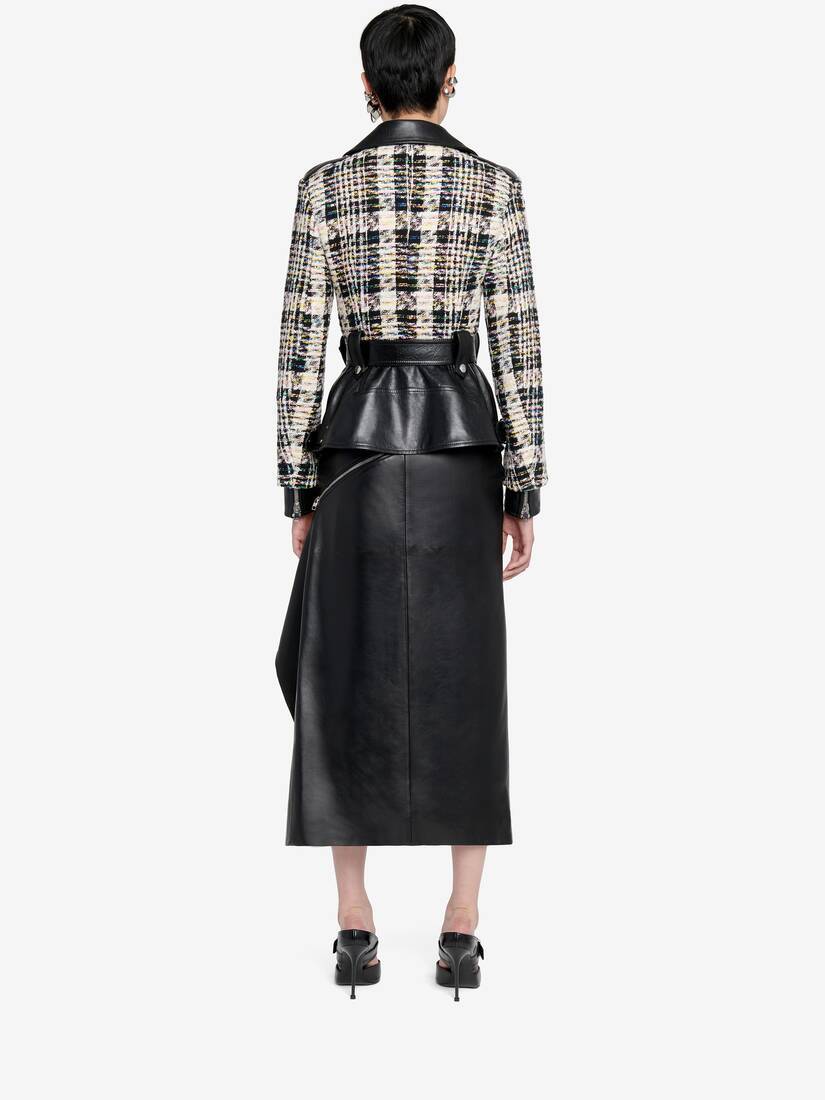 Alexander Mcqueen Calf Leather Jacket In Black