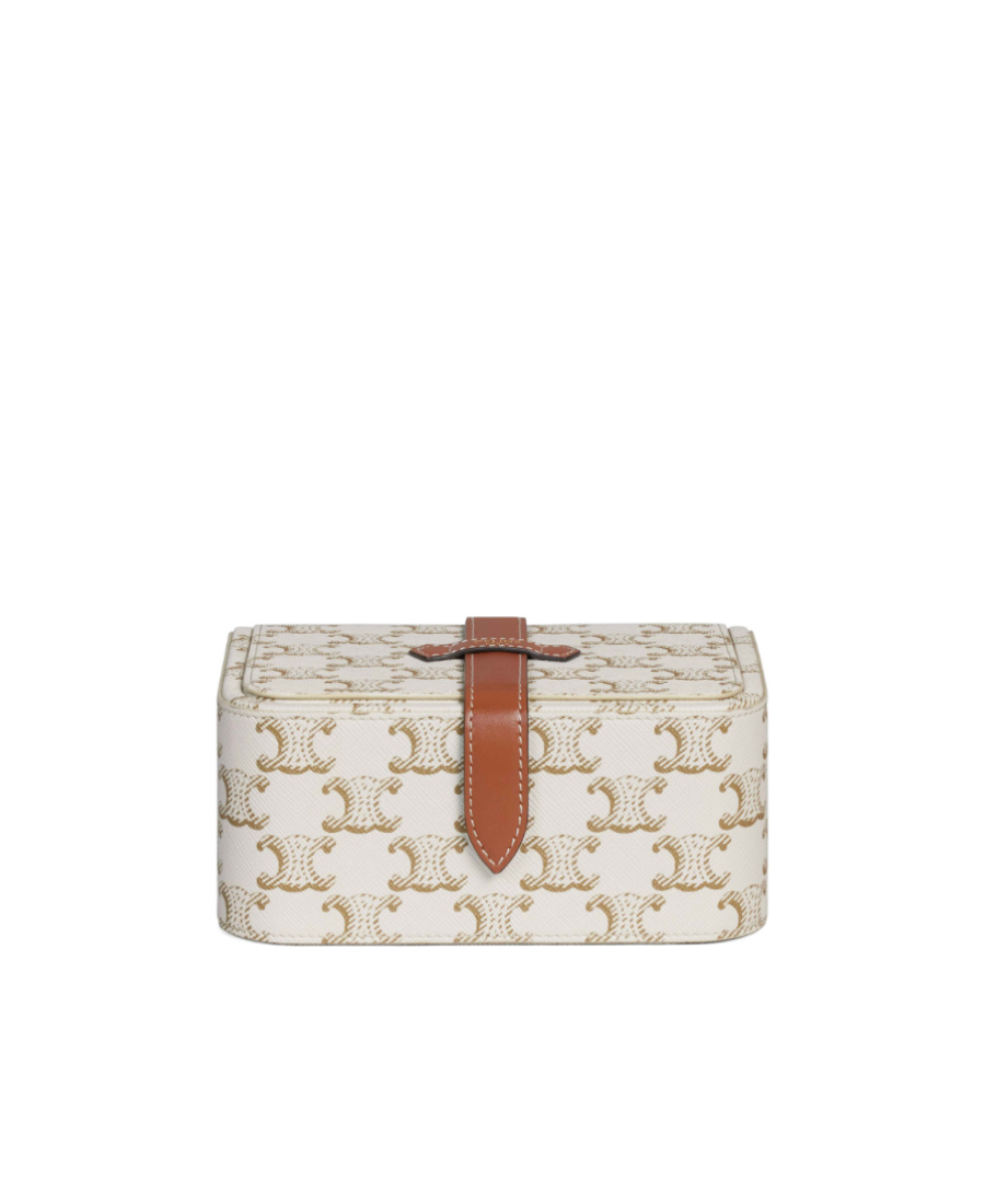 Celine Large Logo Printed Jewelry Box In White
