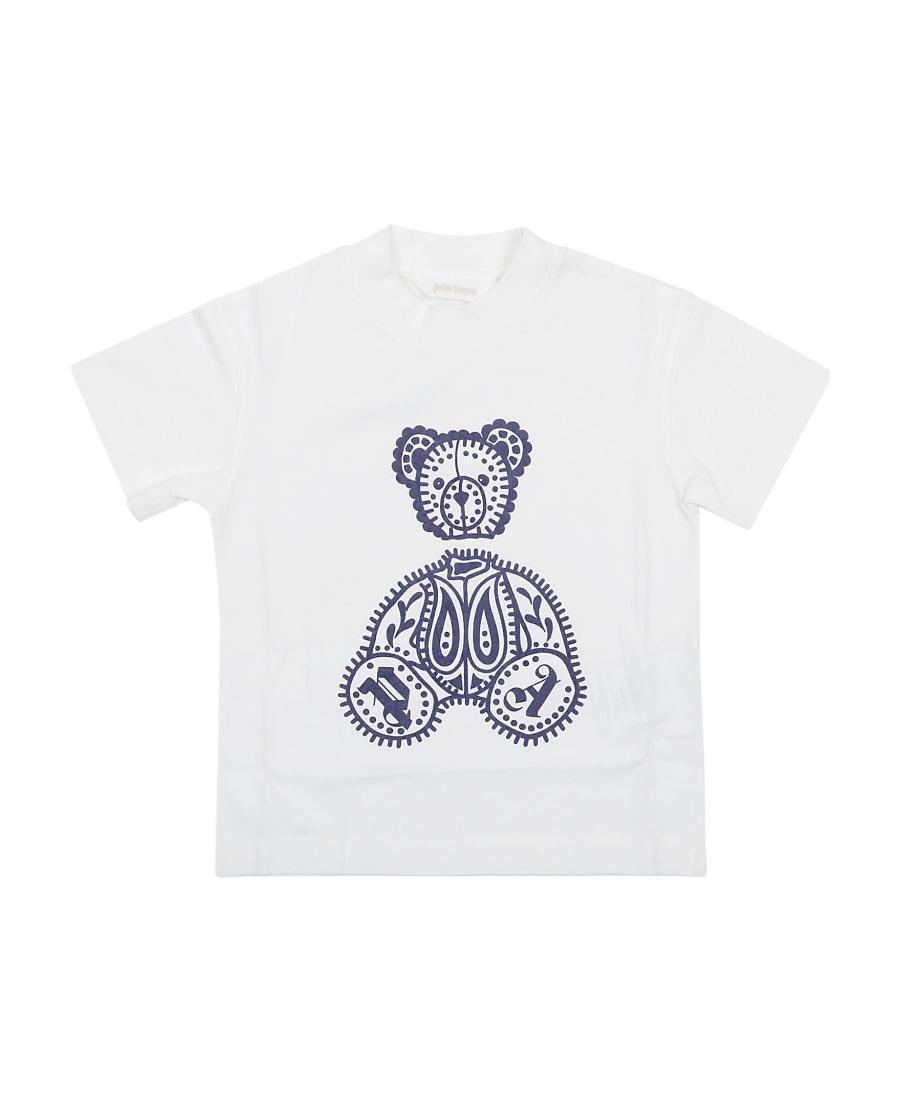 Palm Angels Bear-print Round-neck T-shirt In White