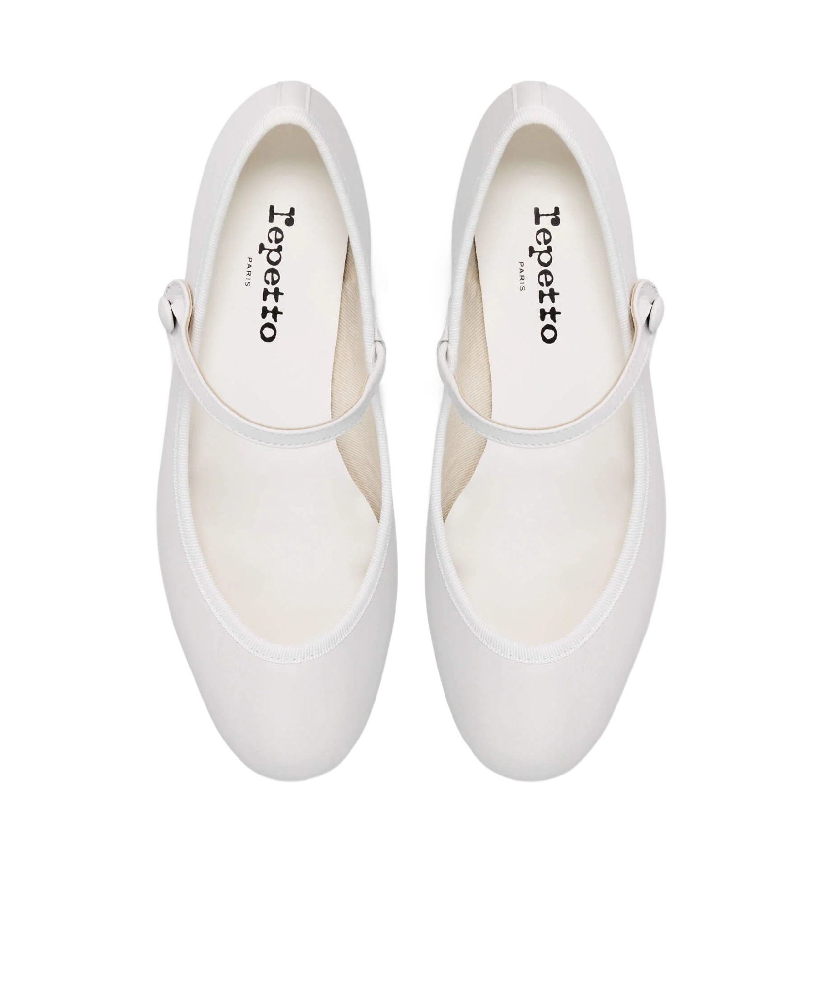 Repetto White Rose Mary Jane Heels In White