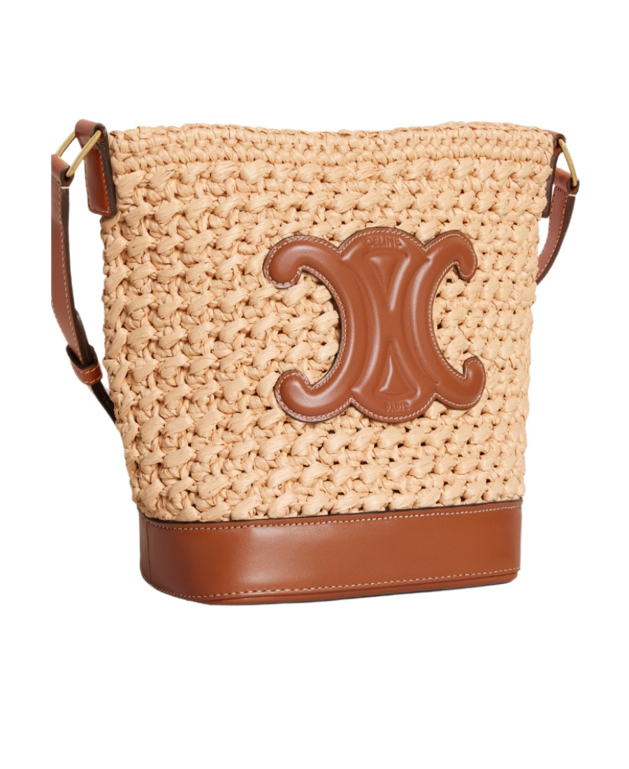 Celine Logo Shoulder Bag In Nude