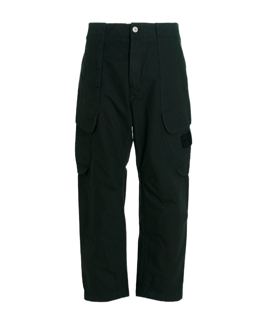 Stone Island Tapered Cargo Trousers In Gray