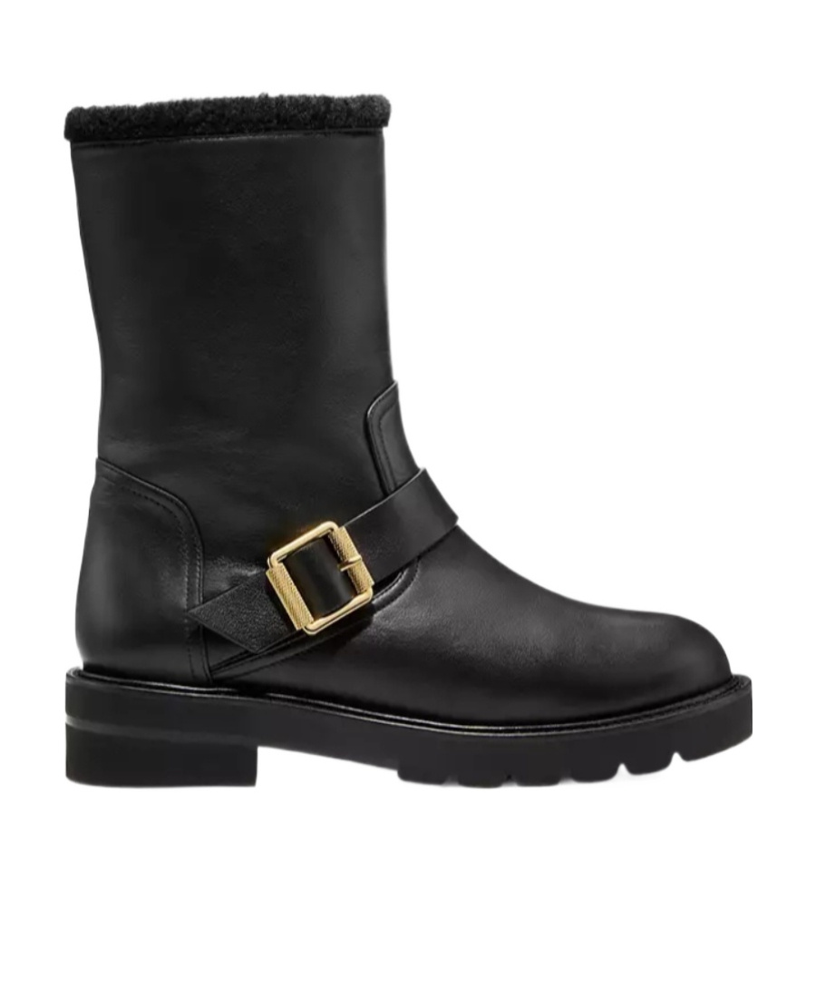 Stuart Weitzman Round Head Spliced Short Boots In Black