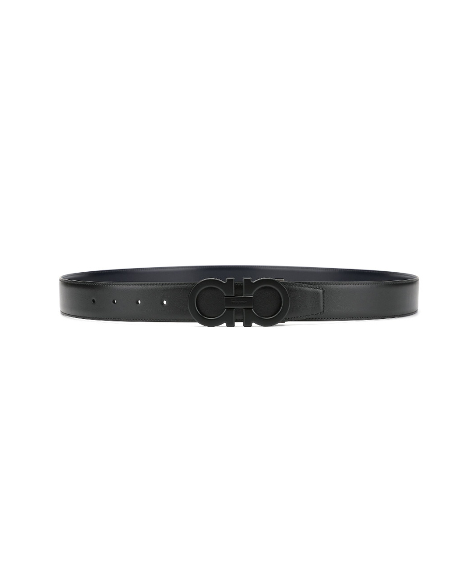 Ferragamo Gancini Reversible Belt In Black