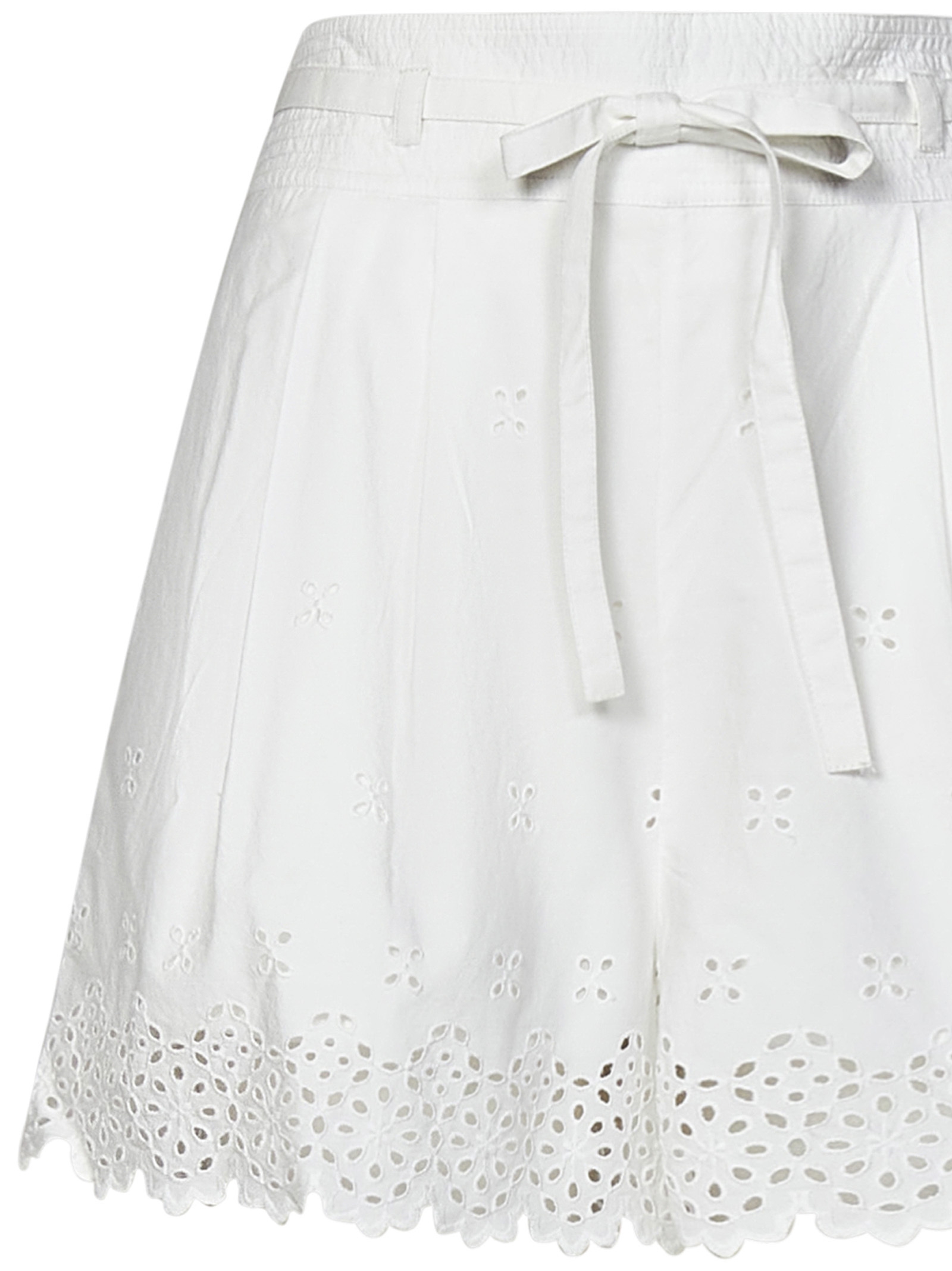 Ulla Johnson Sabine Belted Broderie Anglaise Cotton Shorts In White