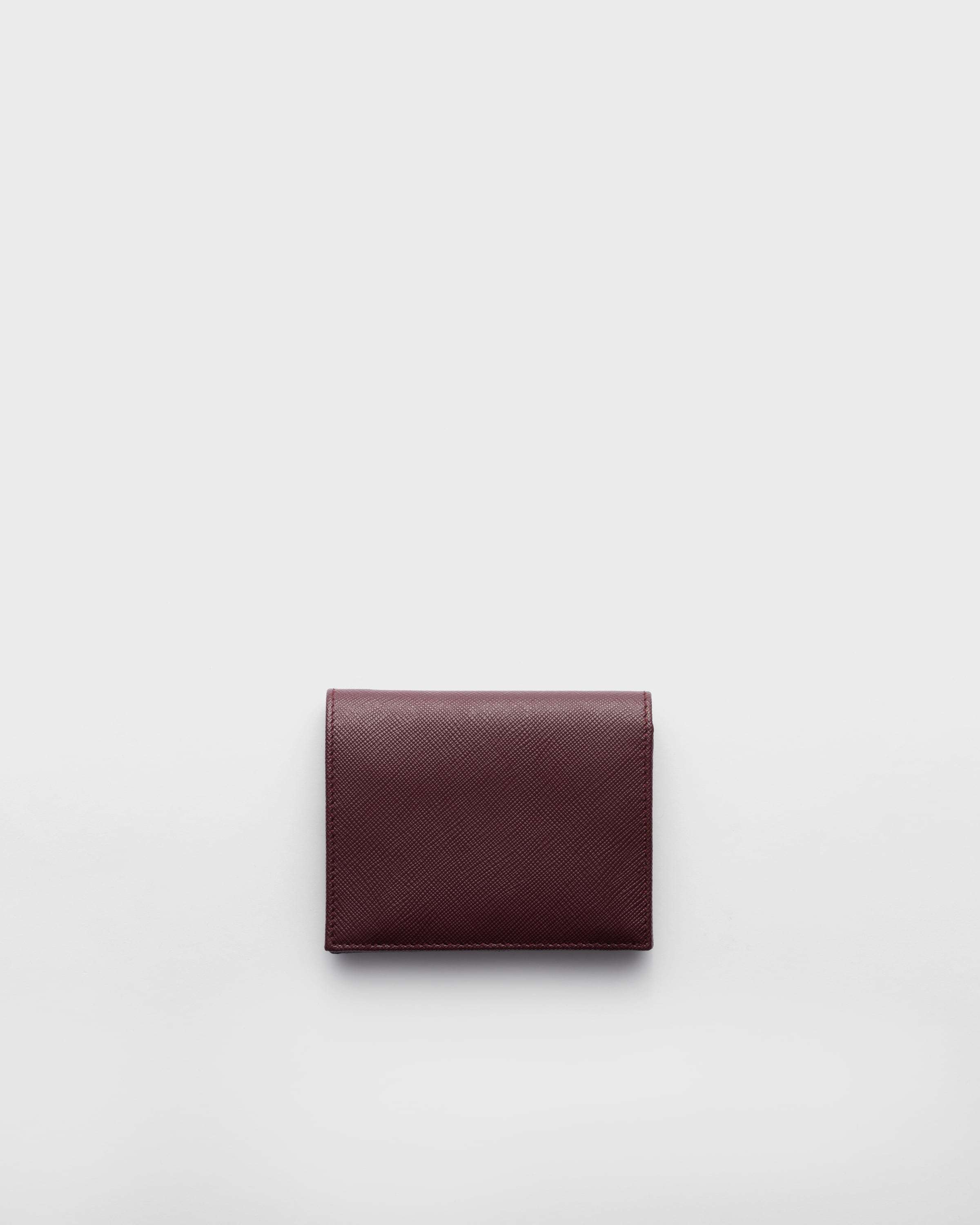 Prada Small Saffiano Leather Wallet In Burgundy