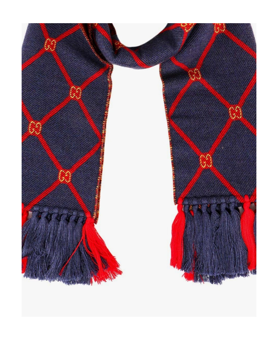 Shop Gucci Gg Logo Wool Scarf In Black
