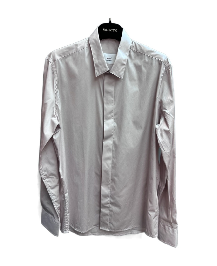 Ami Alexandre Mattiussi Long-sleeved Lapel Shirt In Gray