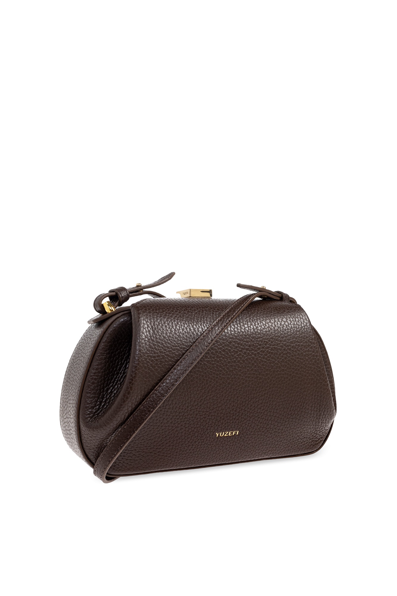 Yuzefi Leather Clasp-detail Shoulder Bag In Black