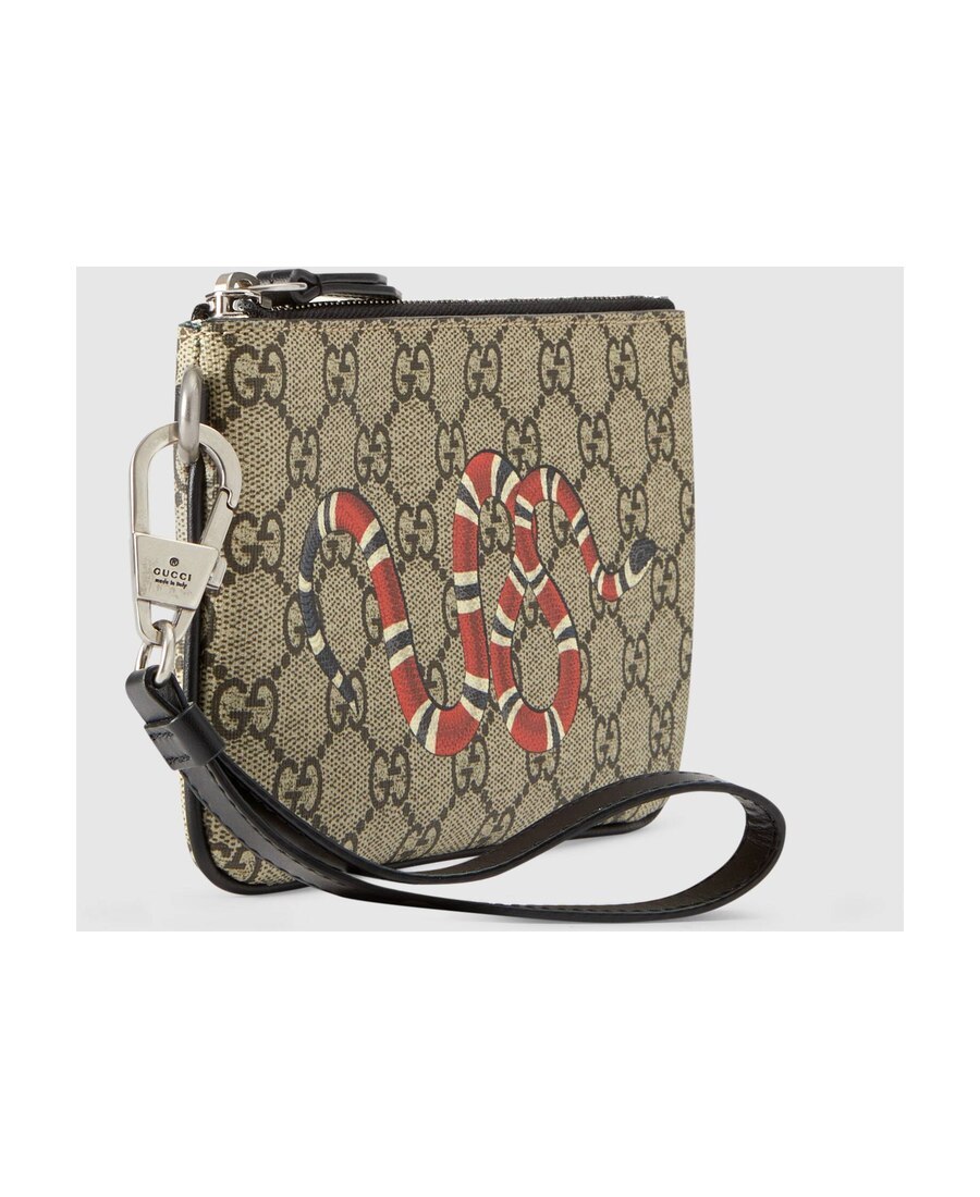 GUCCI GG SUPREME SNAKE PRINT IPHONE POUCH