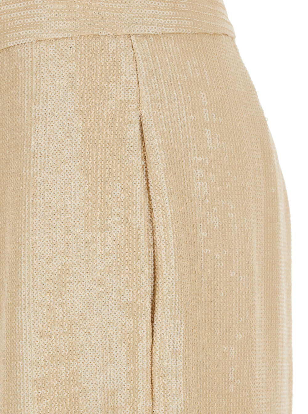 Federica Tosi Beige Pants With All-over Applied Sequins In Nude
