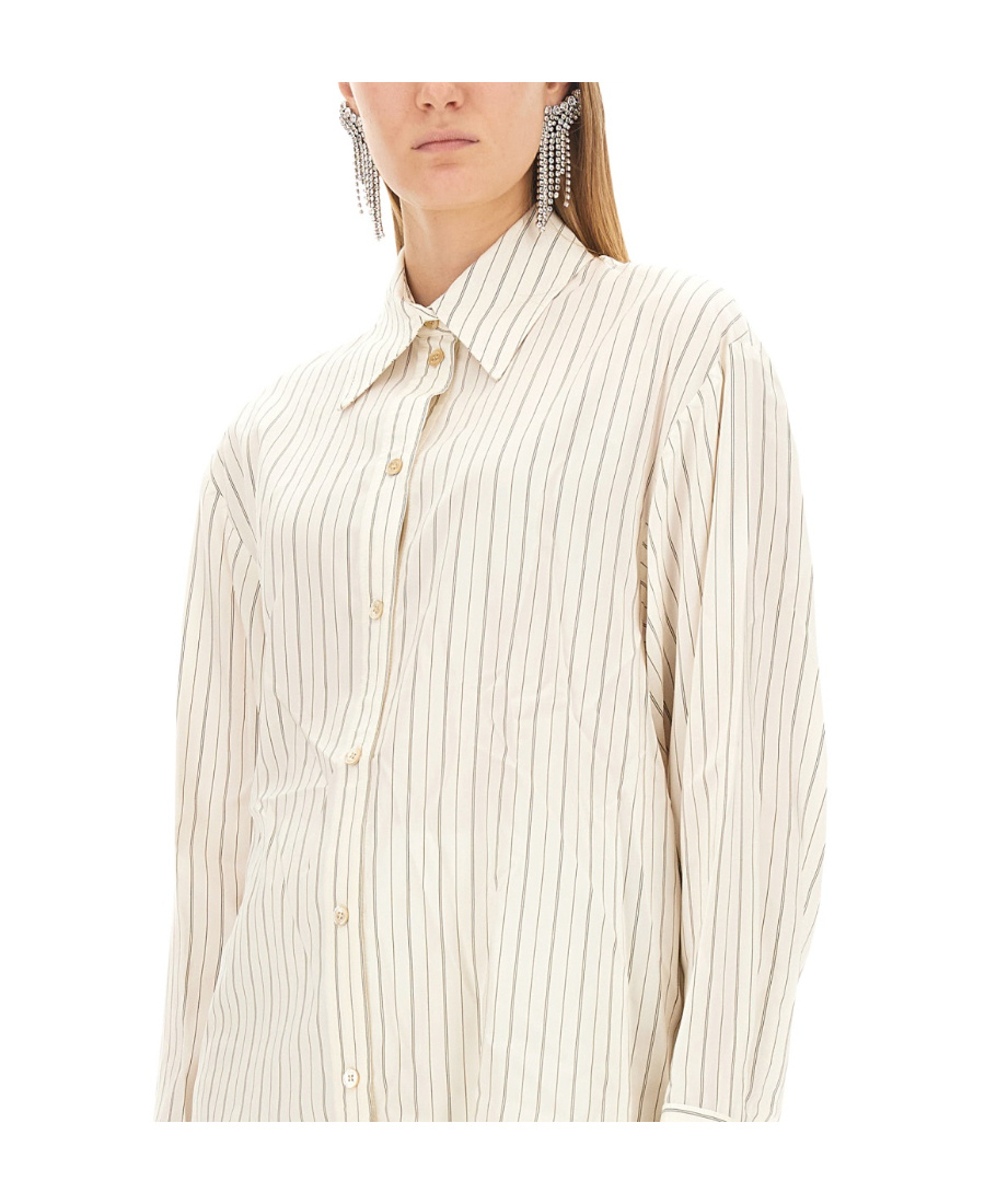 Isabel Marant Oversized Silk Blend Shirt In White