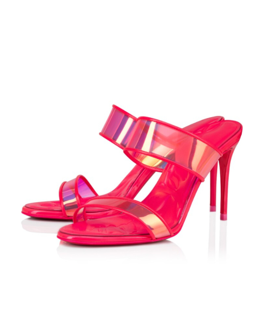 Christian Louboutin Logo High-heeled Sandals In Pink