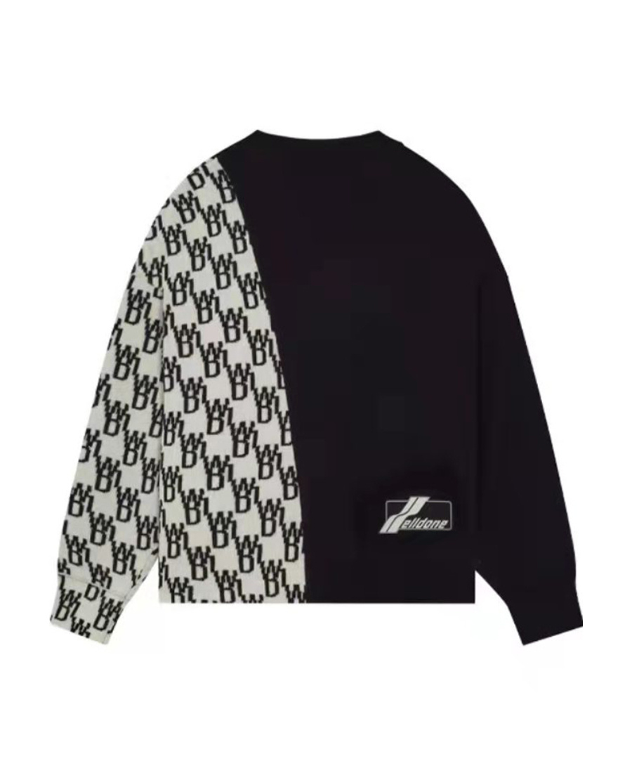 We11 Done Logo Spliced Sweater In Black