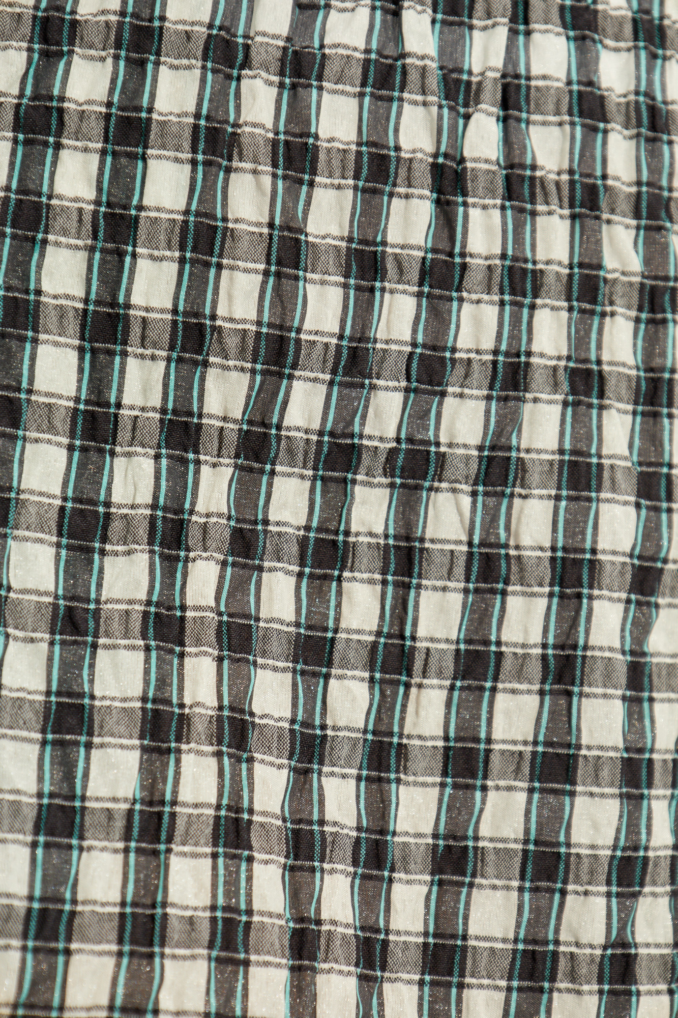 Ganni Check-print Shorts In Gray