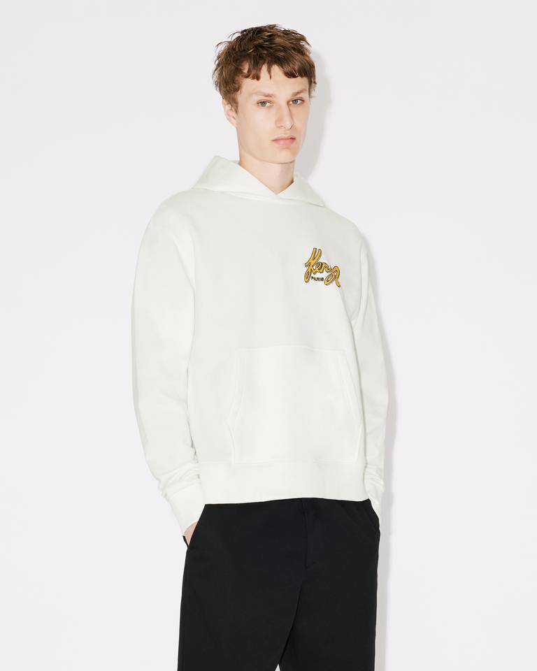 Kenzo Archive Logo Cotton Hoodie In White