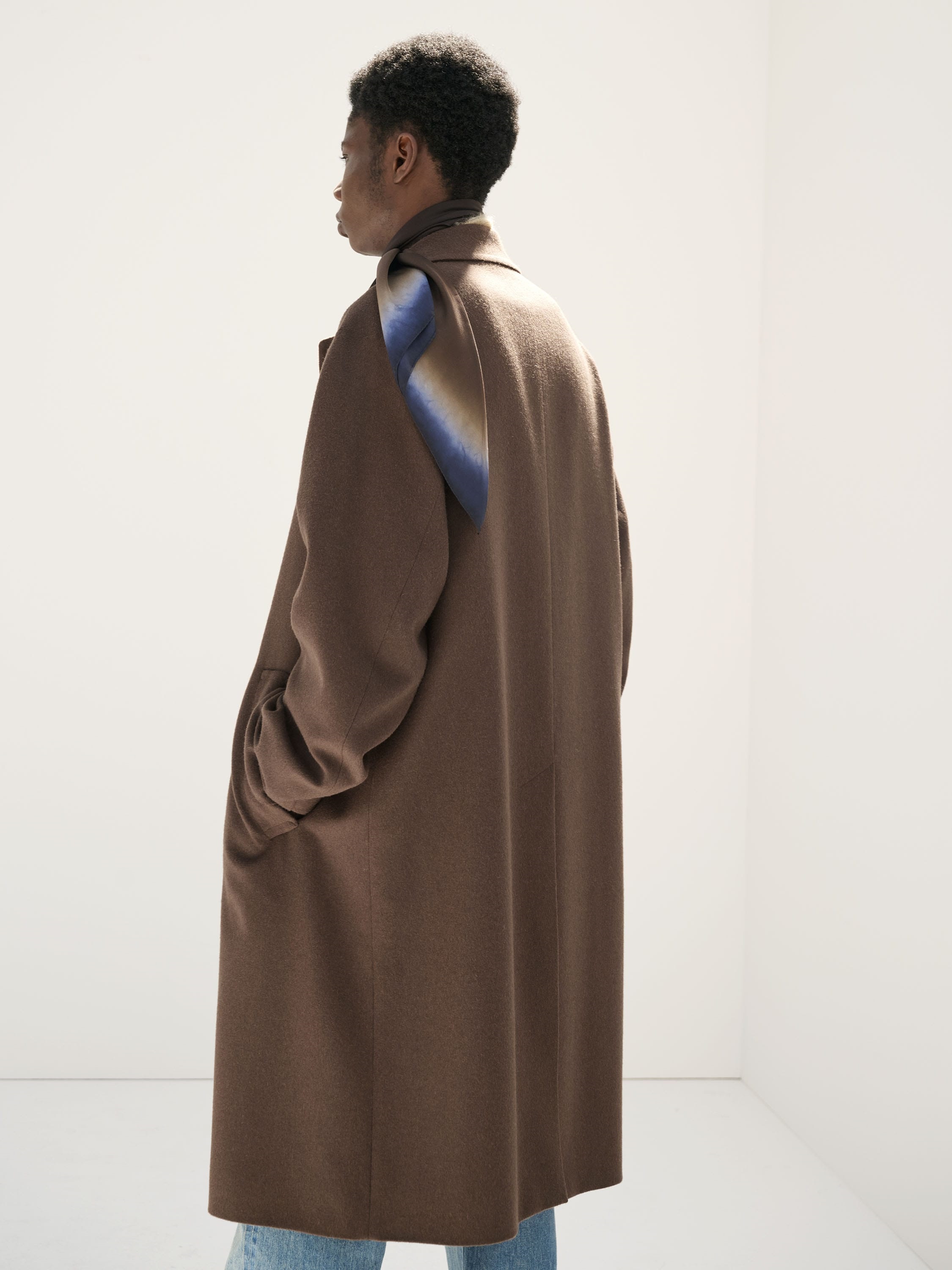 Auralee Button Long-sleeved Coat In Brown