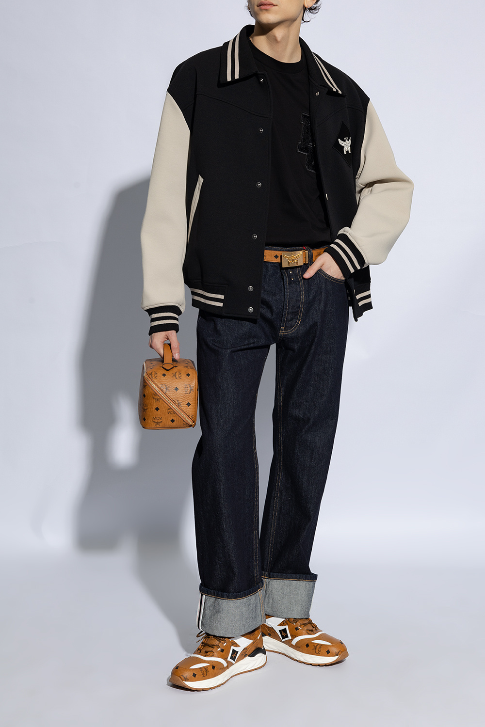 Mcm Skywander Lo Sneakers In Visetos In Brown