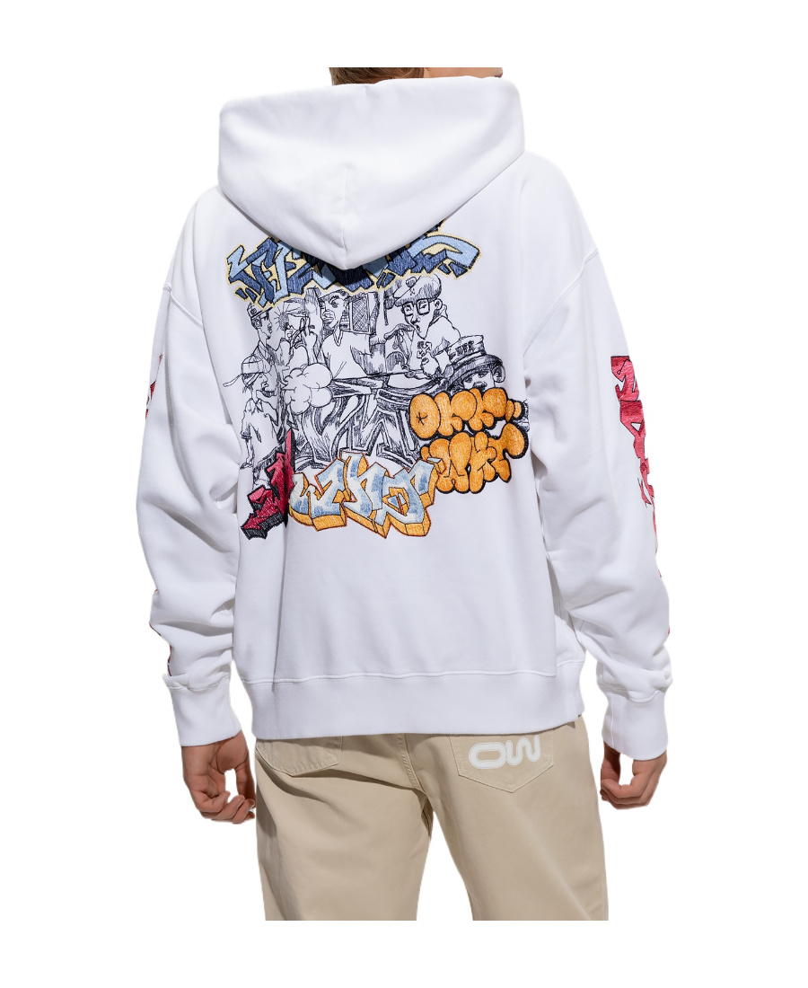 Off-white Graff Wht Skate Hoodie In White