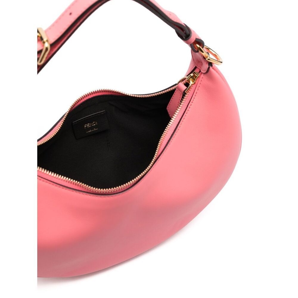 Fendi Logo-lettering Leather Bag In Pink