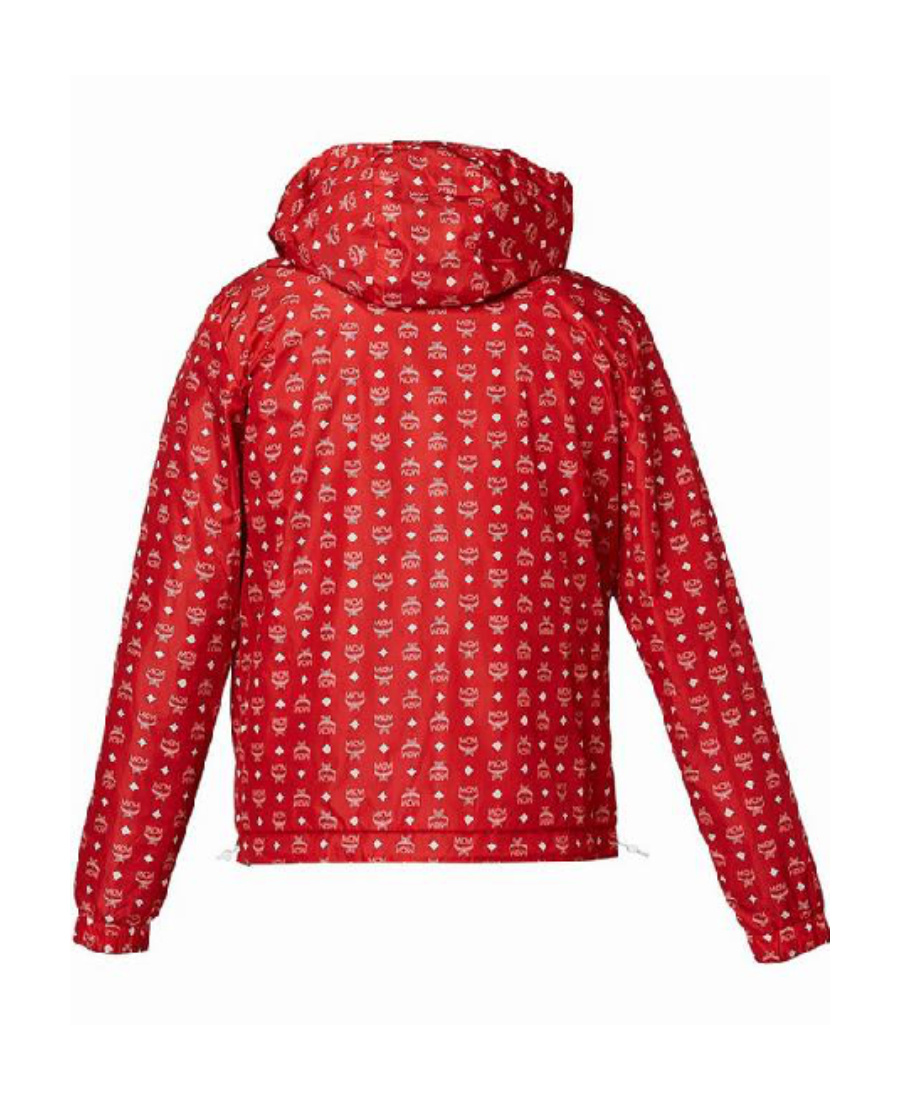 Shop Mcm Logo Double-sided Casual Jacket In Red