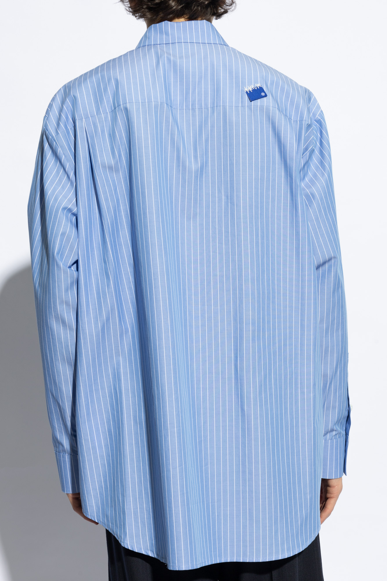 Ader Error Striped Shirt In Blue