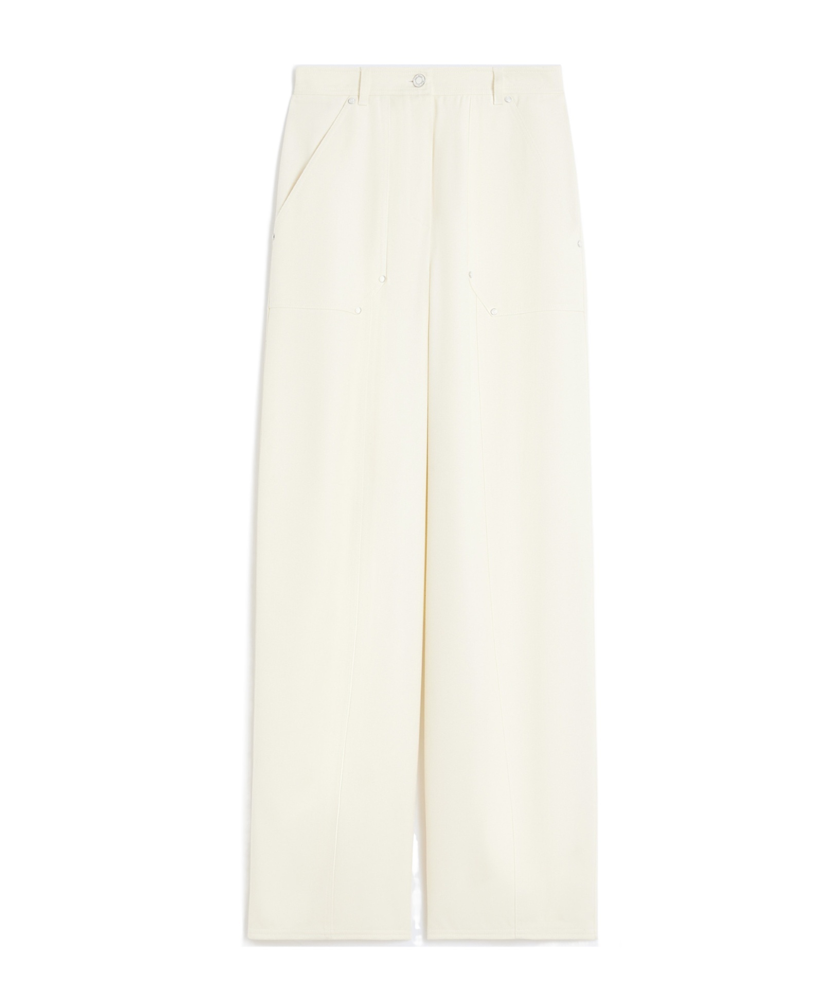 Max Mara Abetaia Pure Wool Trousers In White