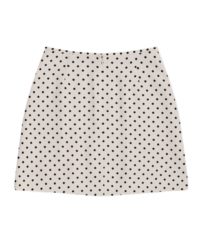 Shop Valentino Polka Dot-print Mini Skirt In White