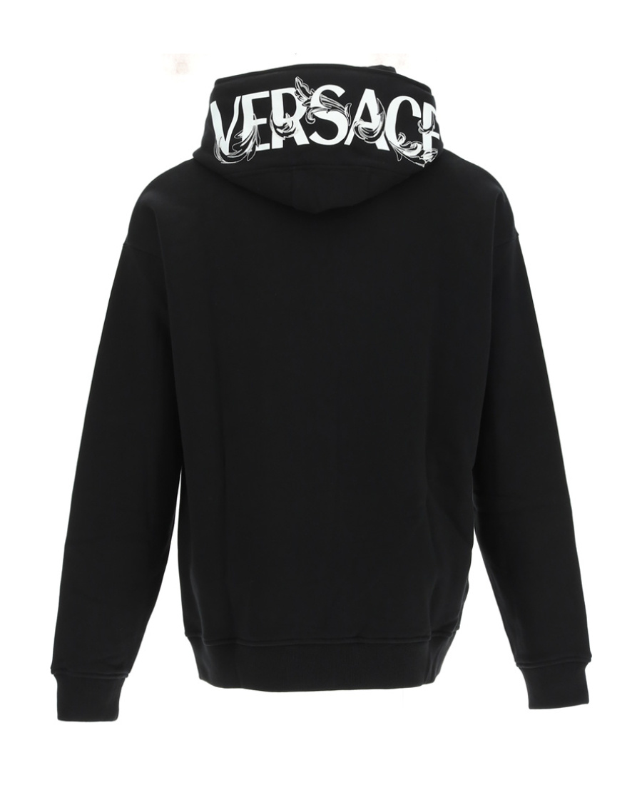 Versace Logo-print Zip-fastening Hoodie In Black