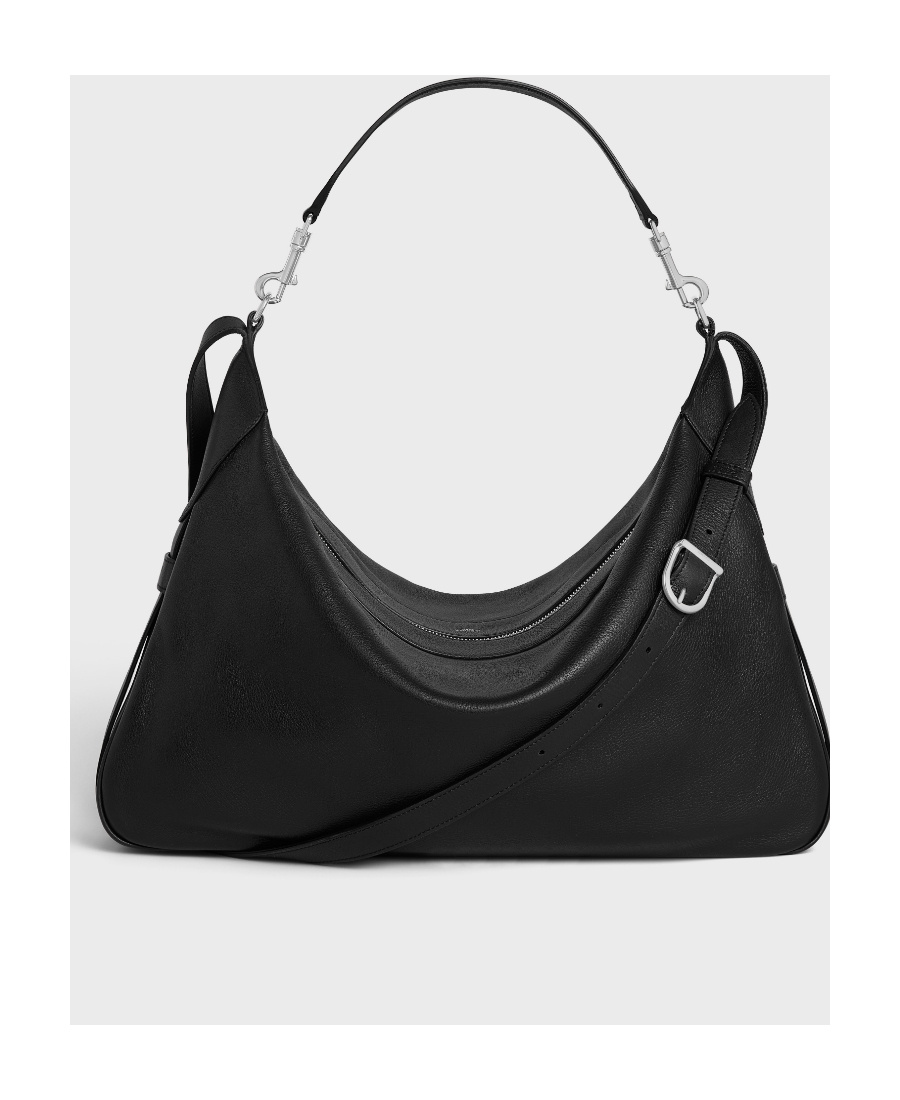 Celine Romy Logo Shoulder Bag In Black