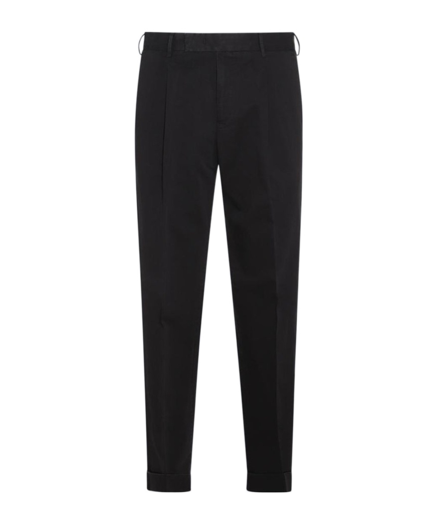 Pt01 Cotton-blend Tailored Trousers In Black