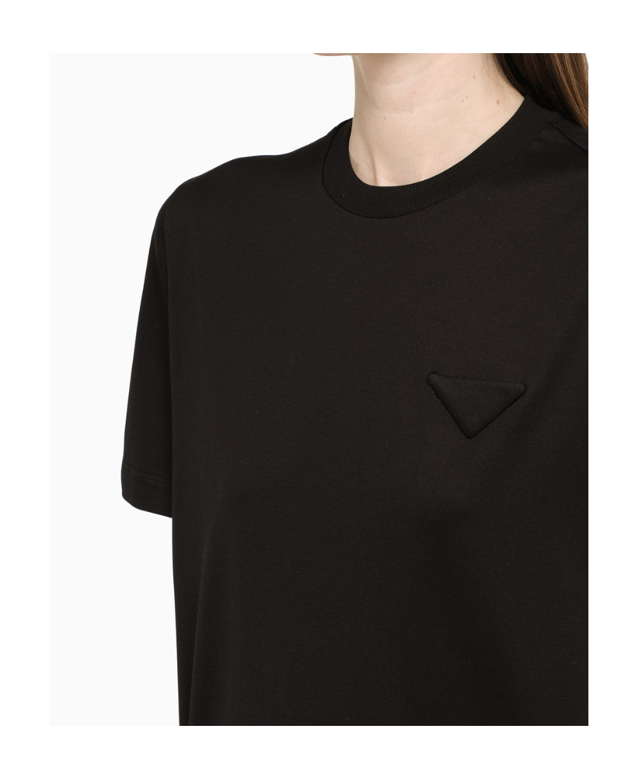 Prada T-shirt With Round Neck And Short Sleeves In Black