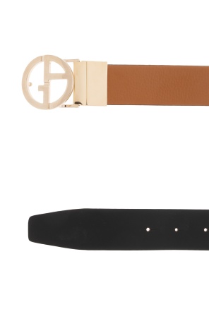 Giorgio Armani Two-tone Reversible Belt In Brown