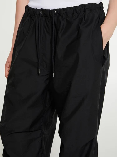 Acne Studios Embroidered-logo Wide-leg Trousers In Black