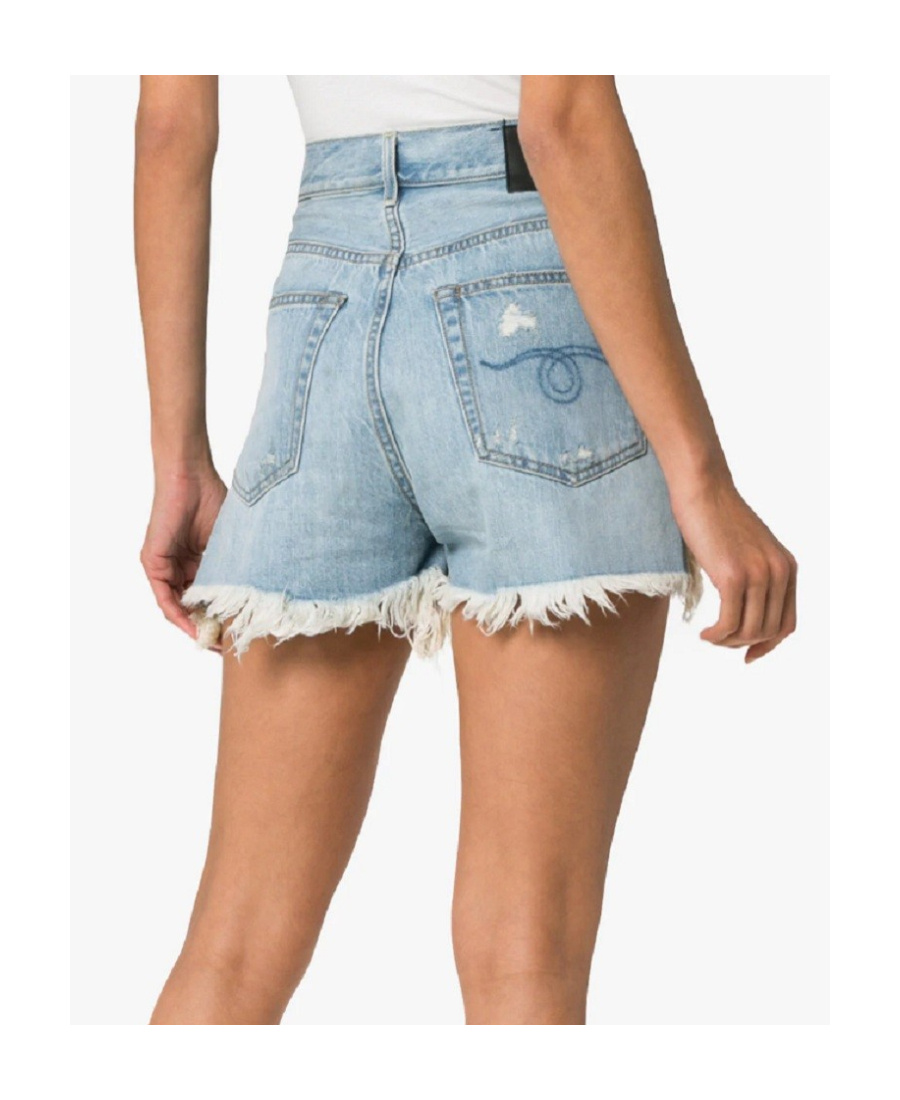 R13 High Waist Denim Shorts In Blue