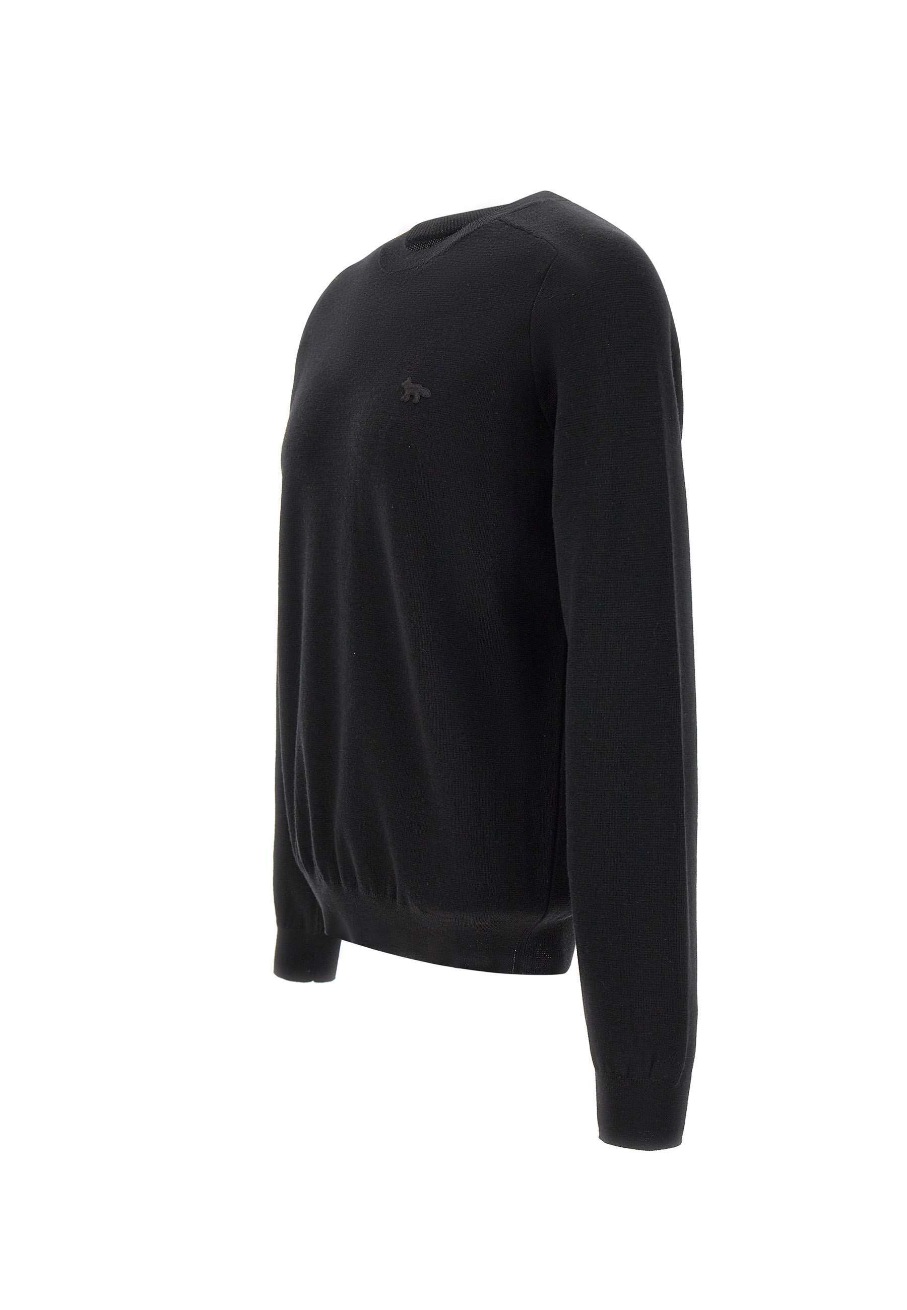 Maison Kitsuné Embroidered-fox Sweater In Black