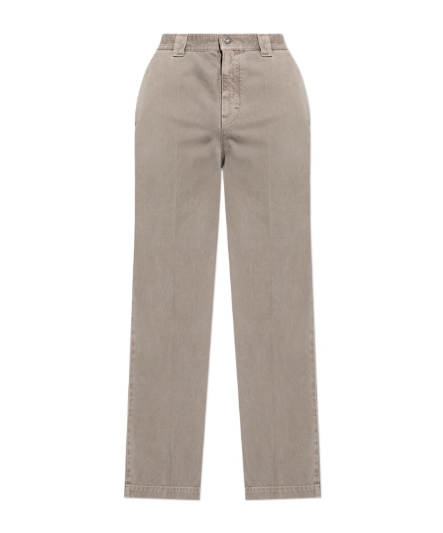 Ferragamo Belt Loops Slacks In Brown