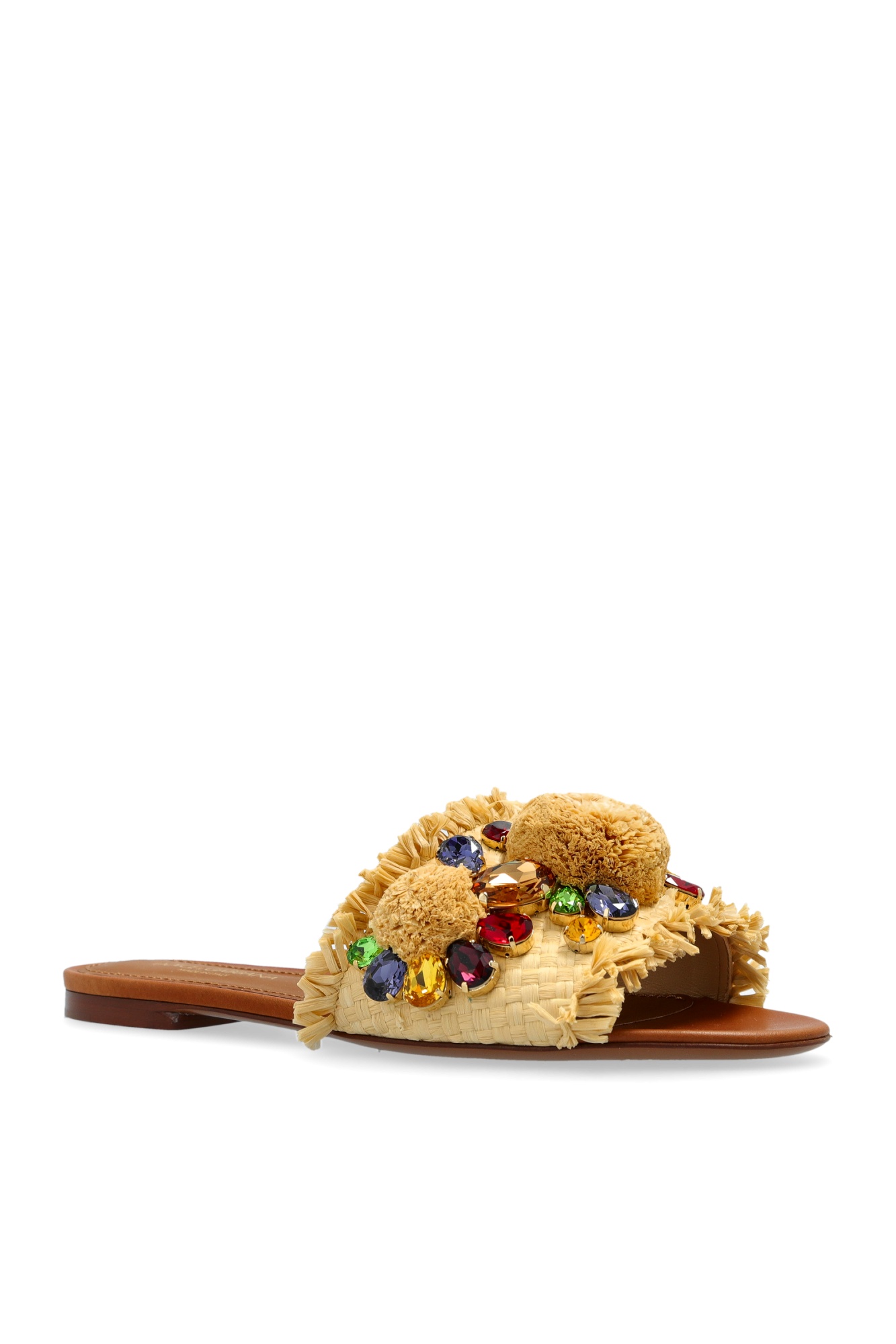 Dolce & Gabbana Braided Slipper With Fringes