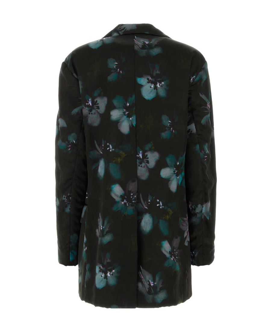 Dries Van Noten Floral Printed Long Sleeved Jacket In Black