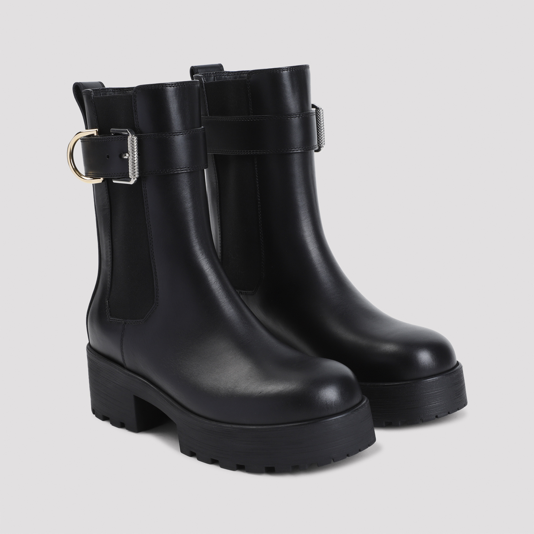 Givenchy Voyou Leather Buckle Chelsea Boots In Black
