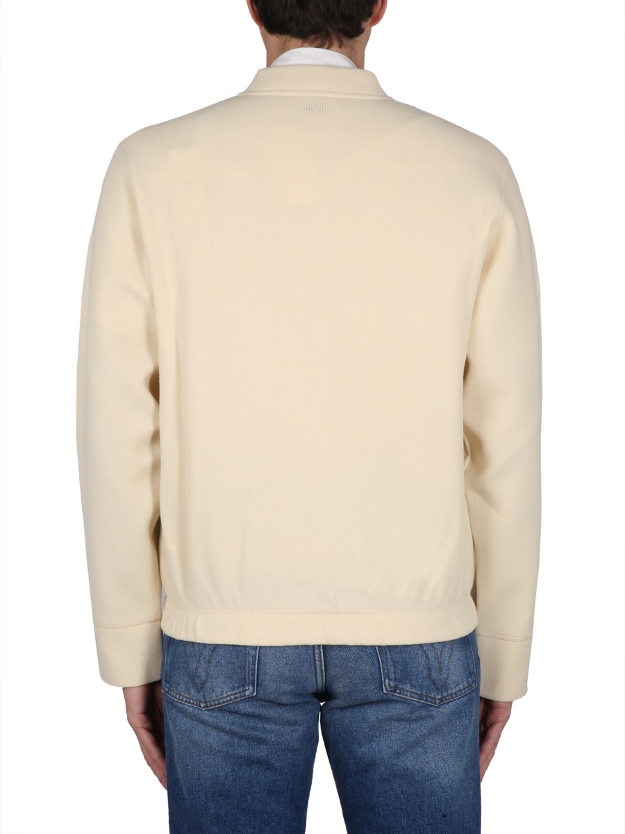 Ami Alexandre Mattiussi Zip-up Bomber Jacket In Nude