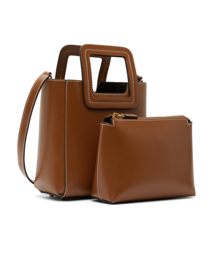 Staud Mini Shirley Shoulder Bag In Brown