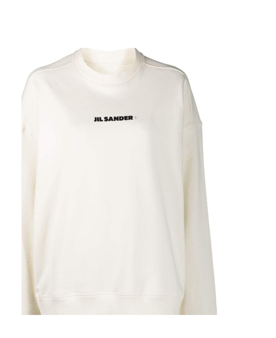 Shop Jil Sander Cropped Logo-print Sweatshirt In White